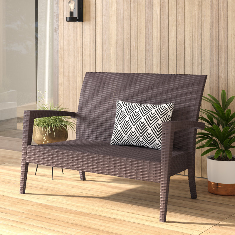 Schroder 50'' Wide Loveseat with Sunbrella® Cushions, Brown