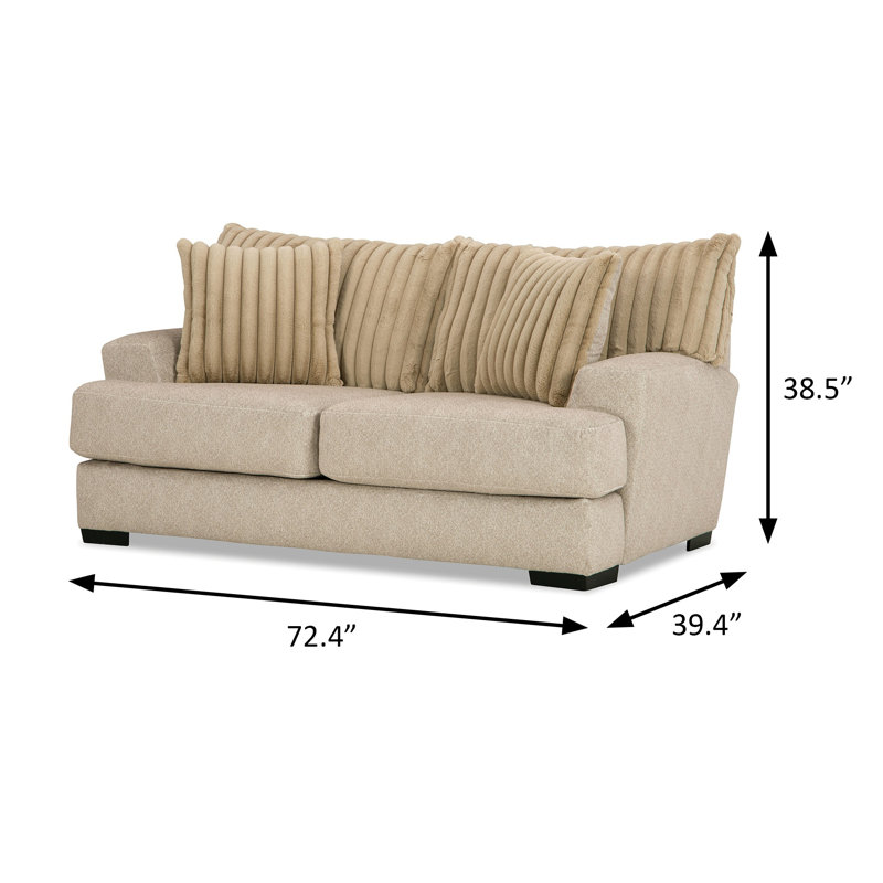 Causeuse transitionnelle l 72,4 po, brun clair, Marron clair
