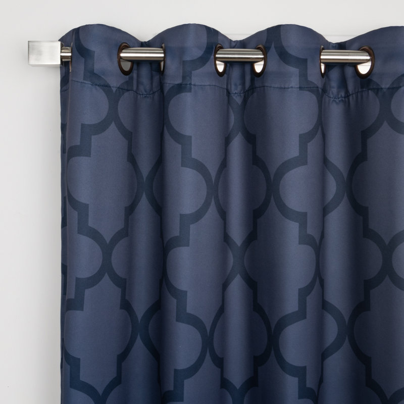 Rideau obscurcissant en polyester Lytsell, L 52 po x L 84 po, Marine