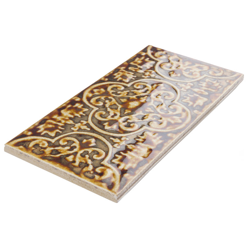 Carrelage mural en céramique aspect métal 5 po x 9 po Zurbaran, Cobre
