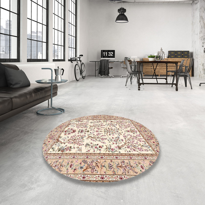 Tapis oriental beige / brun / rose Gunnarr, Rond 7 pi