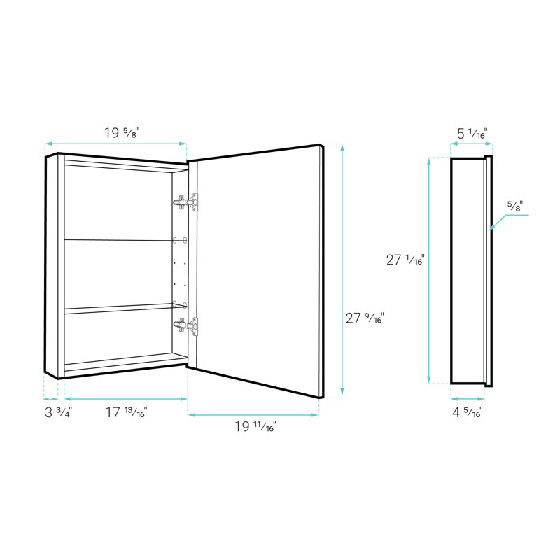 Caché 20 in. x 30 in. Mirrored Aluminum Medicine Cabinet