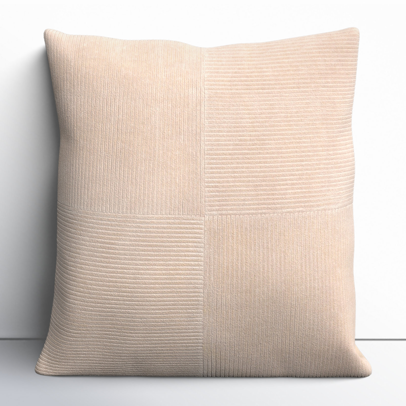 Selma Cotton Throw Pillow, Beige, 22" x 22"