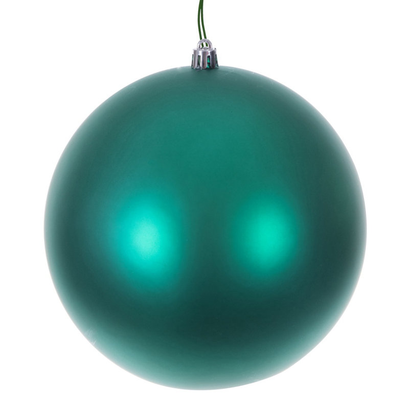 Boule transparente sarcelle matte percée aux rayons UV. Comprend 4 décorations par boîte., H 4,75 po x l 4,75 po x P 4,75 po