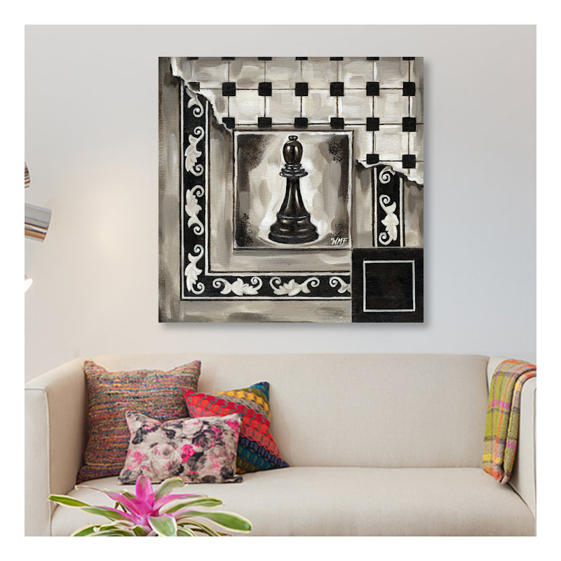 « chess ii », impression sur toile, H 12 po x l 12 po x P 0,75 po, Toile tendue, Pas de tapis