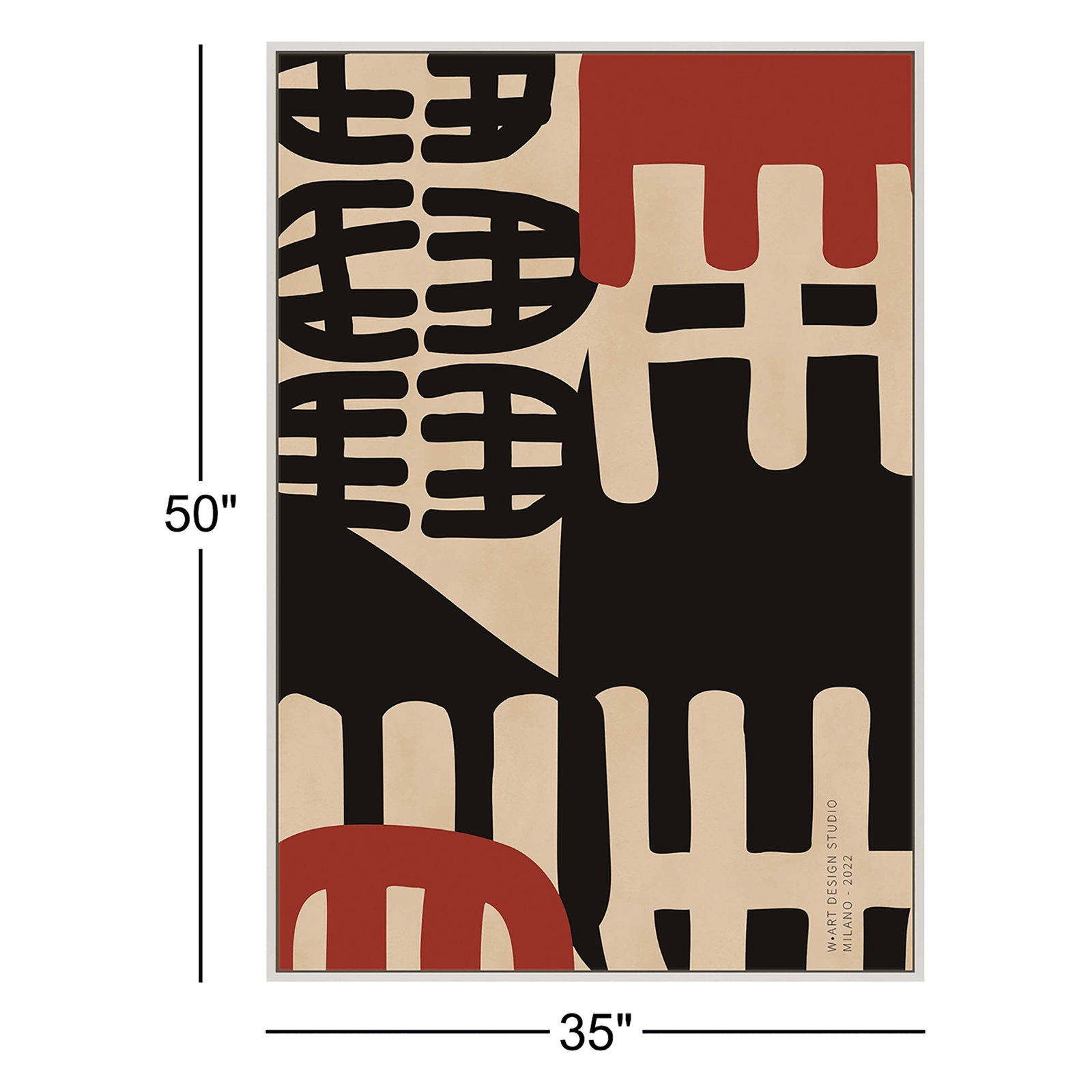 Canton "Bohemian Primitive" 2-Piece Print Set, 50" H x 35" W x 1.25" D, White Framed Canvas