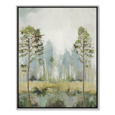 Tall Green Trees II by Teton Pearce - Floater Frame Print on Canvas