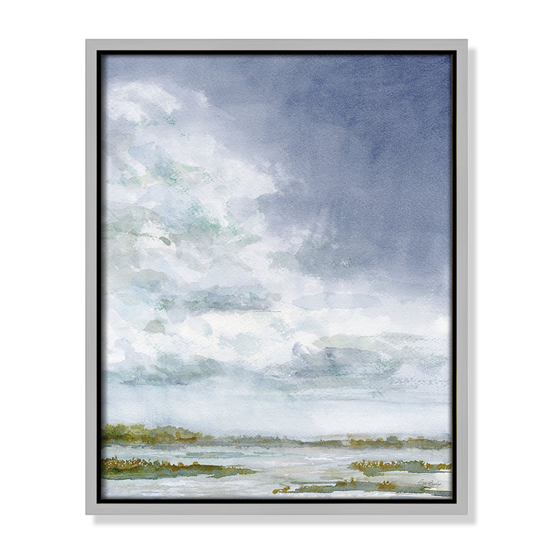 «Tolland Clouds Right Print» par Patti Bishop, Argent argent, H 15,5 po x l 12,5 po