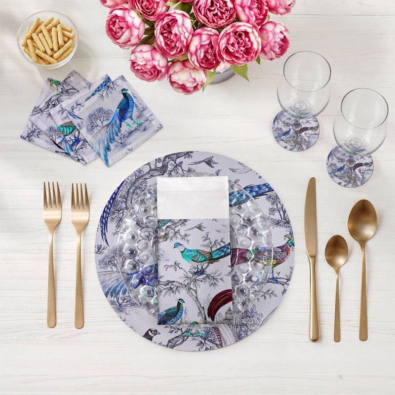 Sous-verres rond en cuir Pheasant, Calme