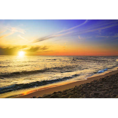 Beach And Sea by Konradlew - Wrapped Canvas Print