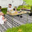 Folding Camping Table, Adjustable Height Aluminum Table