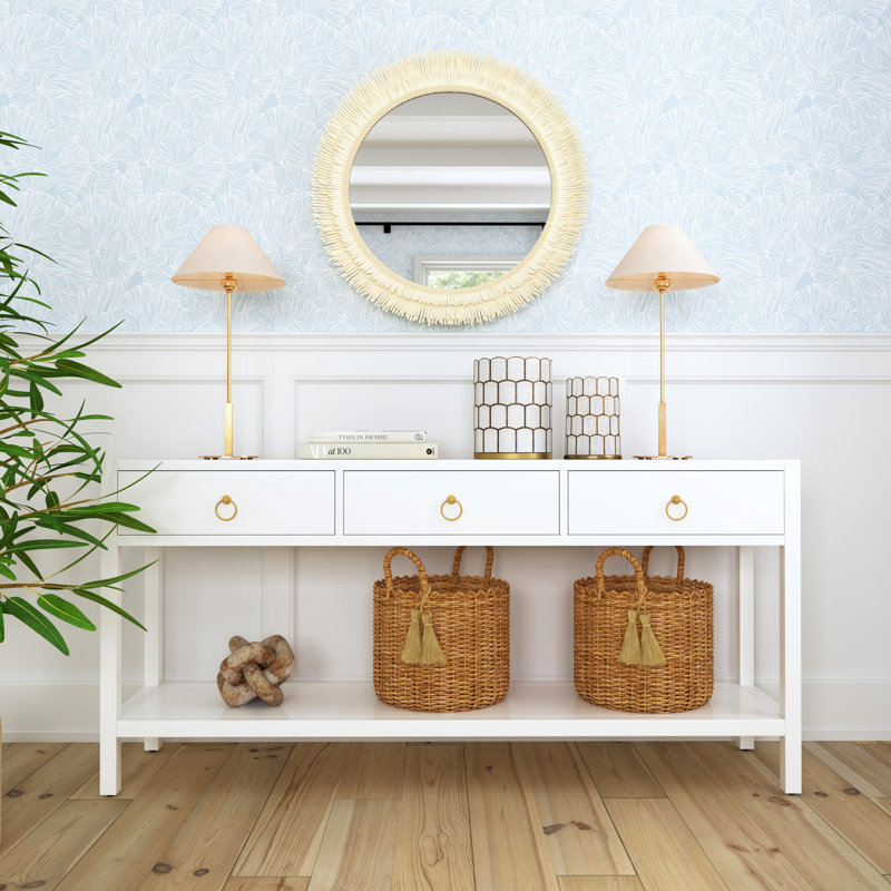 Lark 3 Drawer 65" Console Table, White