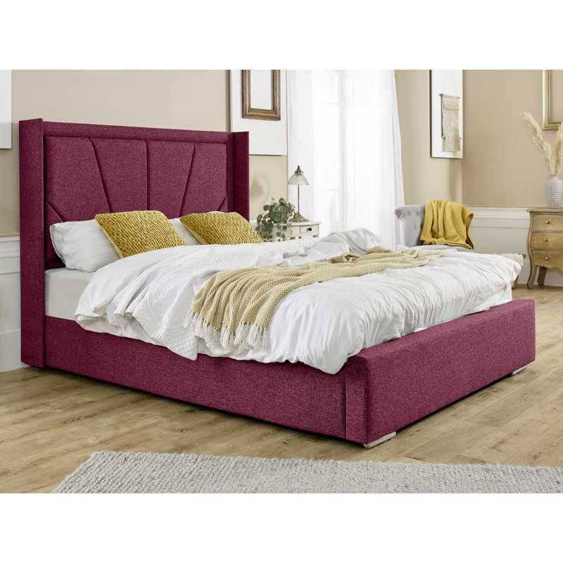 Kyrelle Upholstered Bed, Single (3'), Maroon