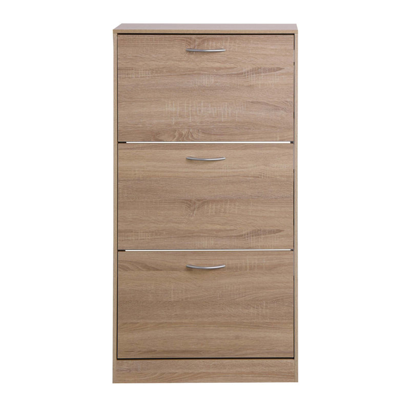 3-Drawer Shoe Storage Cabinet, 3-Tier Wood Organizer For Entryway With Large Capacity And Durable Construction