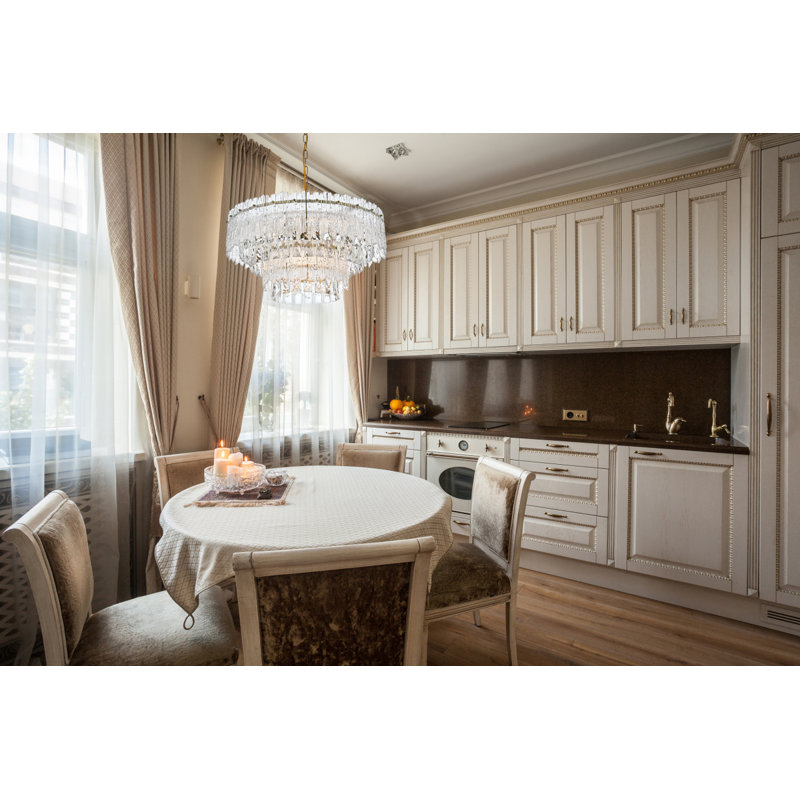 Hilma 6 - Light Dimmable Tiered Chandelier, Satin Gold