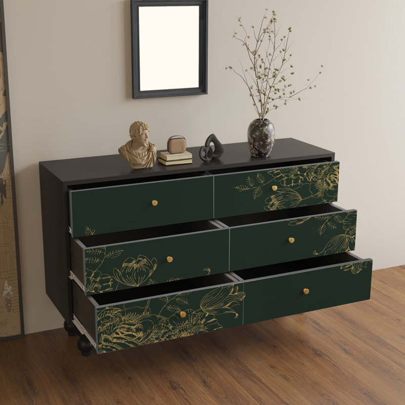 Commode à tiroir Retro Aesthetic, Noir