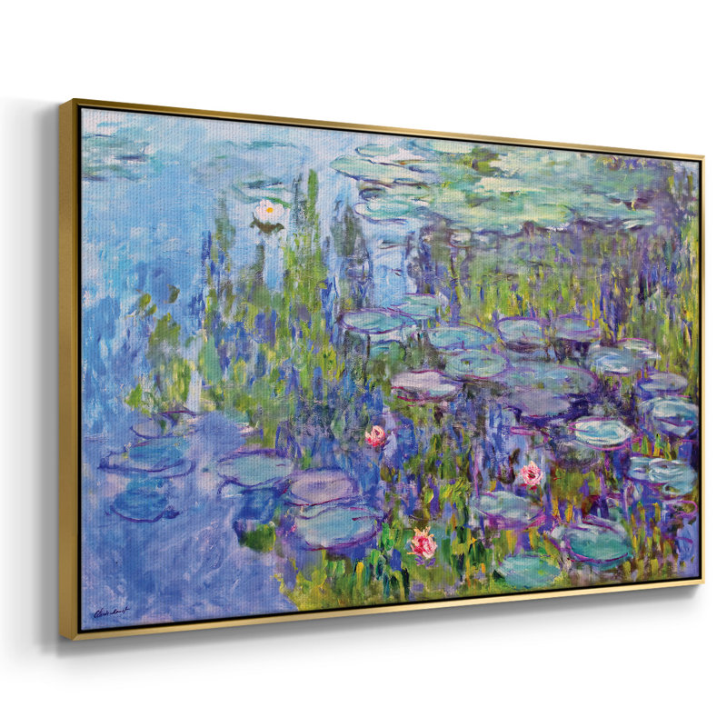 Nymphéas, 1914, impression sur toile encadrée, H 17 po x l 25 po x P 2 po, Or