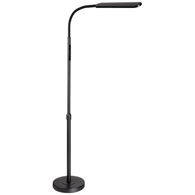 LED Floor Lamp,Modern Reading Adjustable Standing Height 4 Colours And Stepless Brightness Work Lamp For Living Room Bedroom Reading, Black