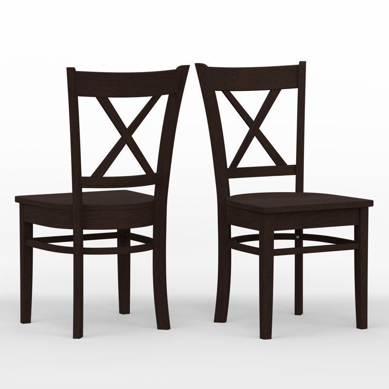 Arthemus 17.72'' H Solid Wood Side Chair, Dark Brown