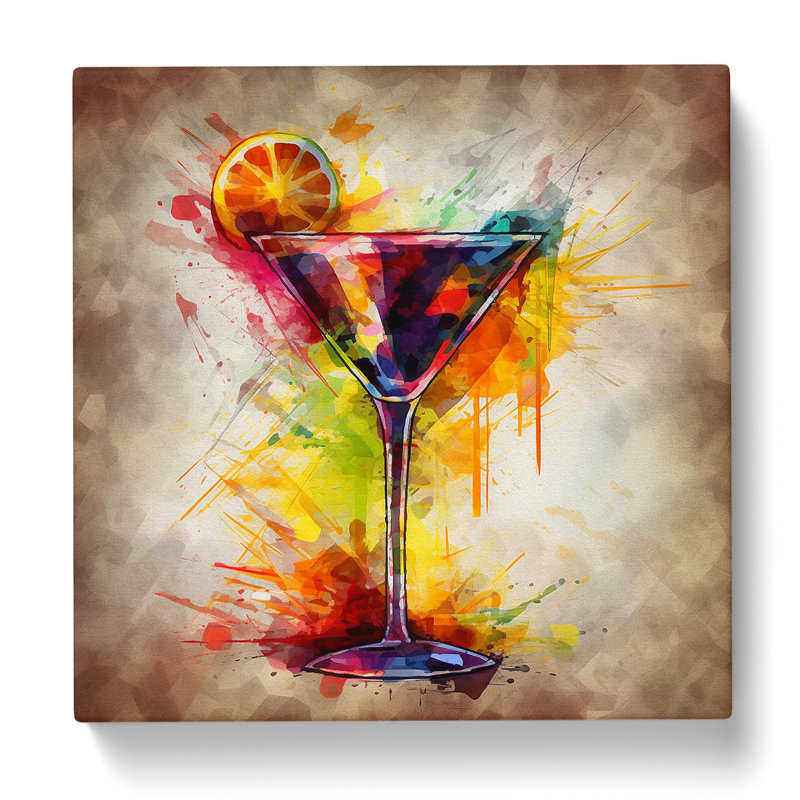 Cocktail Abstract Art No.2 - Wrapped Canvas, 35cm H x 35cm W x 3cm D