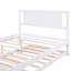 Lit plateforme blanc avec lit gigogne réglable en bois de pin et pour une durabilité à partir de matériaux-770491394