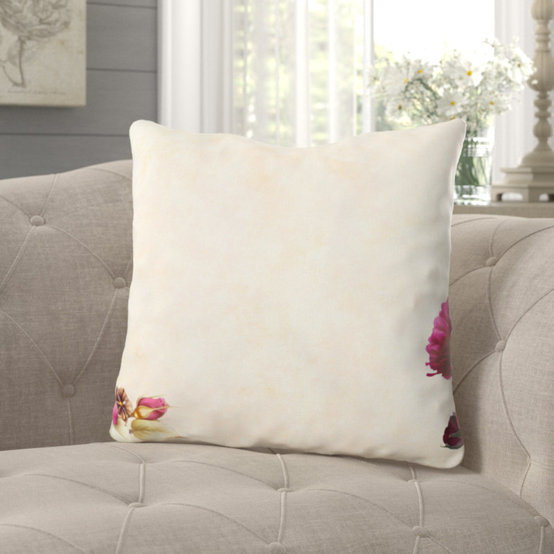 Coussin décoratif fleur Waut, Microsuède, Intérieur