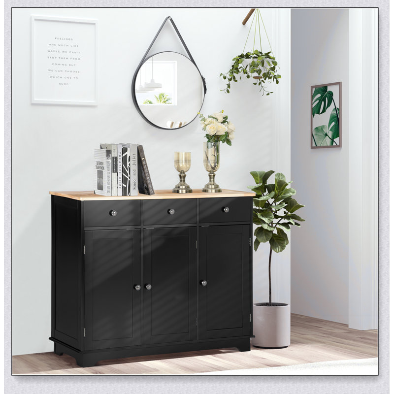 Accent Cabinet with Drawer, Black