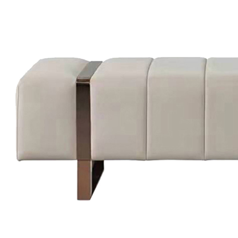 Simple bench cloakroom changing stool, Cream