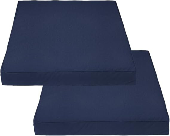 Square Outdoor Cushion Covers For Patio Furniture Sets, Water, Tear & Uv Resistant Polyester Cushion Slipcover With Zippers (pack Of 2) (51 cm W x 51 cm D x 10 cm Thick, Beige)