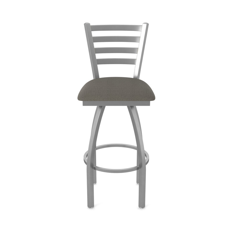 Jackie Swivel Stool, Stainless, Extra Tall (36" Seat Height), Fabric-Graph Chalice