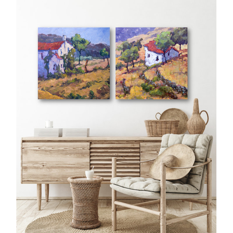 «Hillside Set» par John Beard - reproduction d'artiste sur toile, L 20 po x H 20 po x P 1,5 po, Unframed