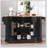 56 Inch Rustic Rolling Kitchen Island with Drop Leaf, Power Outlet, and Ample Storage on Wheels