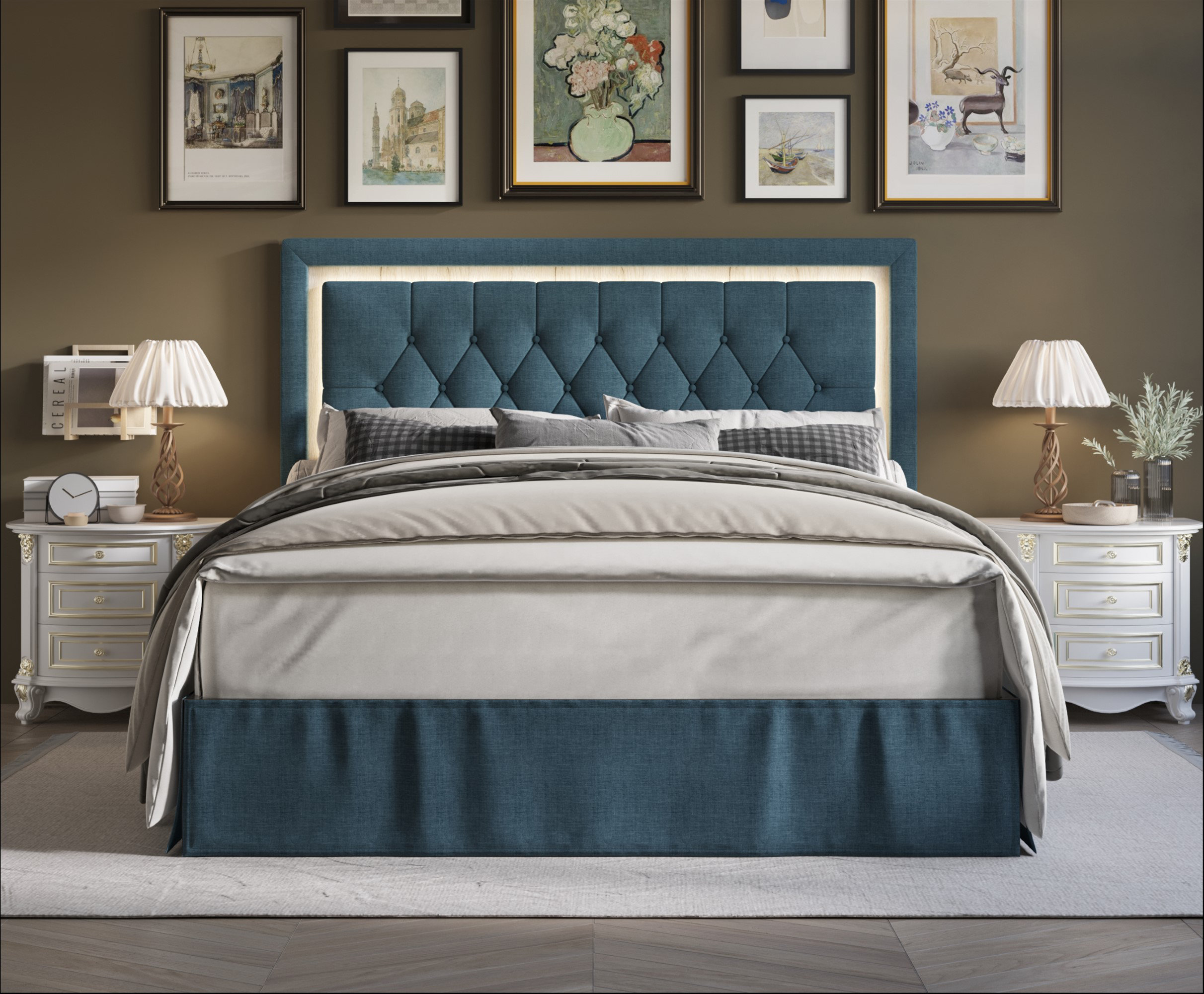 Willa Arlo™ Interiors Epworth King Tufted Upholstered Platform Bed ...