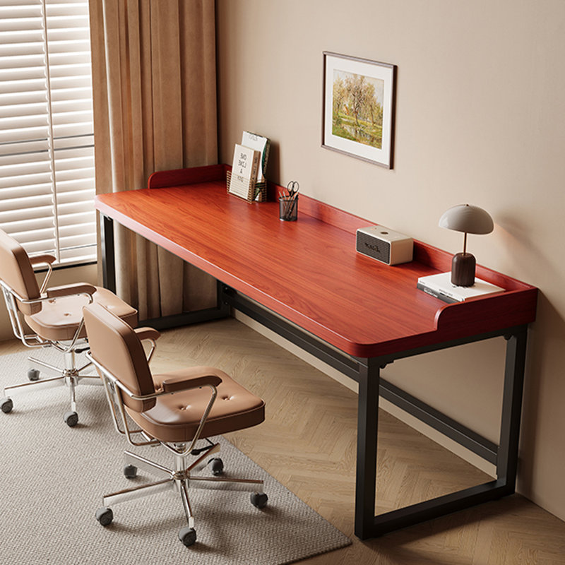 Bureau d'écriture rectangulaire en bois massif noir, Noir, H 29,53 po x l 70,87 po x P 31,5 po