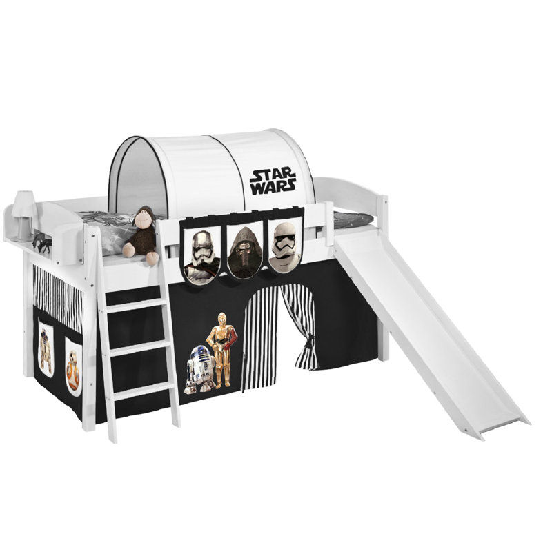 Lilokids European Single (90 x 200cm) Mid Sleeper Bed, Black and white