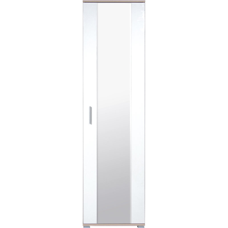 1 Door Wood Wardrobe, White / Rosales
