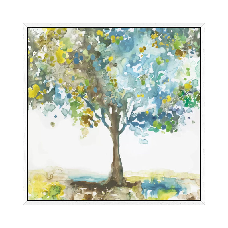 Majestic Blue by Allison Pearce - Painting on Canvas, White Framed Canvas, 93.98 cm H x 93.98 cm W