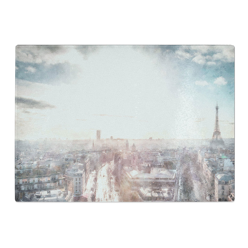 Tempered Glass Paris in Sunlight Chopping Board, 20 cm x 28.5 cm