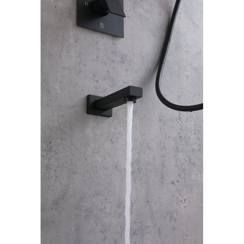 Petar Pressure-Balanced All-In-One Kit with Rough in-Valve, Matte Black