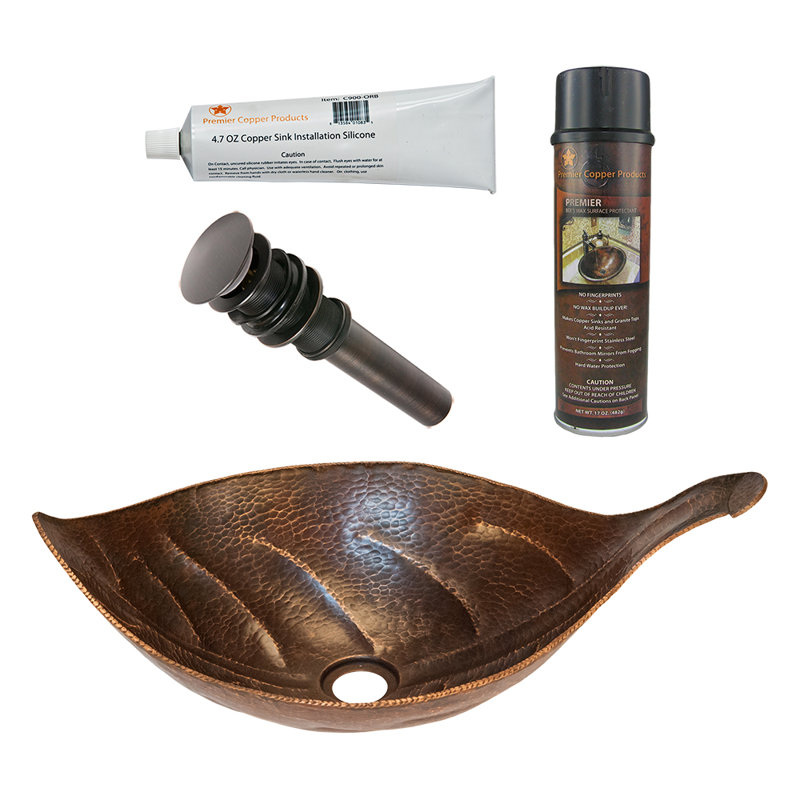 Premier Copper Products BSP5_PVLFDB-P Bathroom Sink And Drain Package