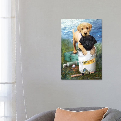 «Fishing Buddies» par Giordano Studios, impression sur toile tendue