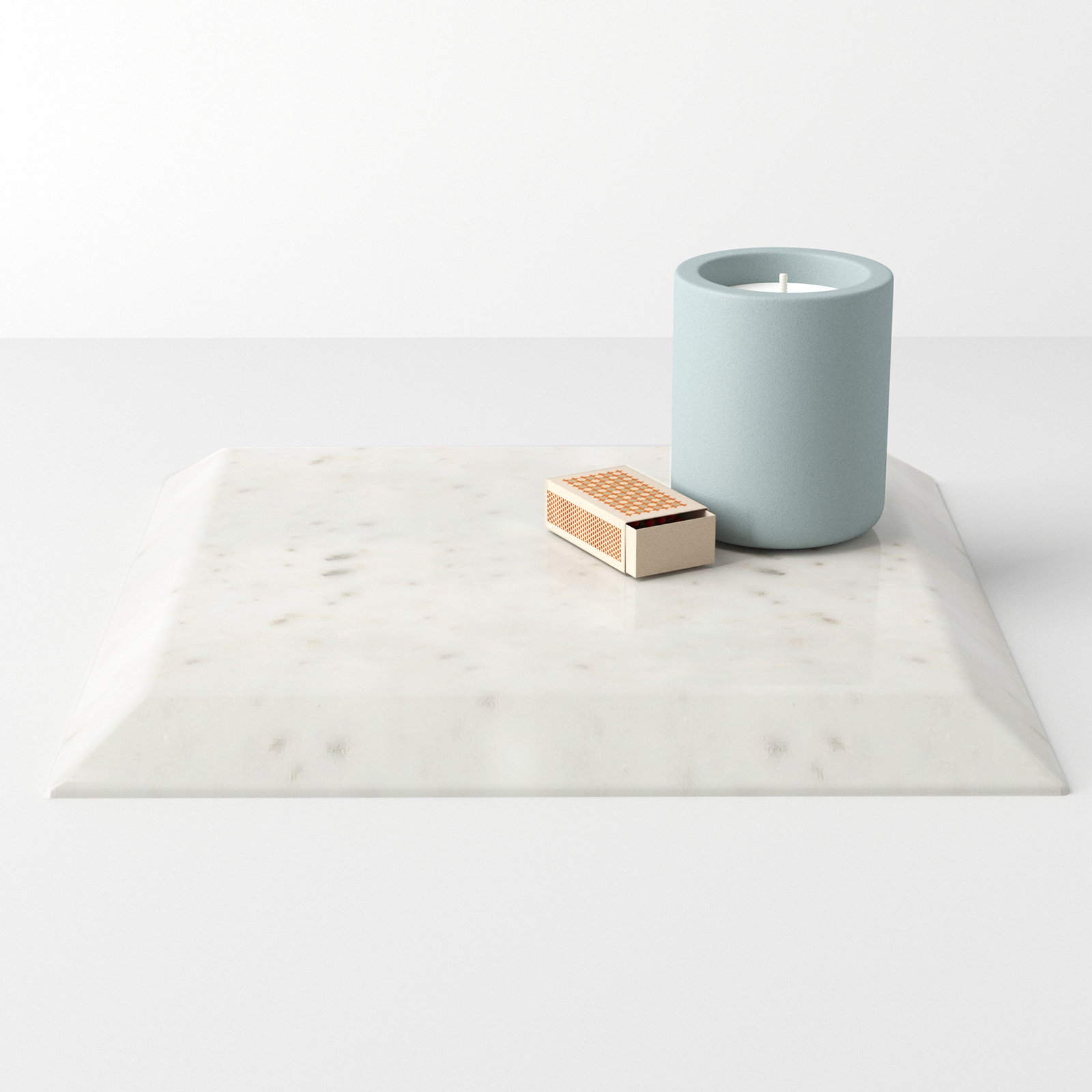 Matheson Marble Tray - Set of 1, 10"W x 10"D x 0.75"H, White
