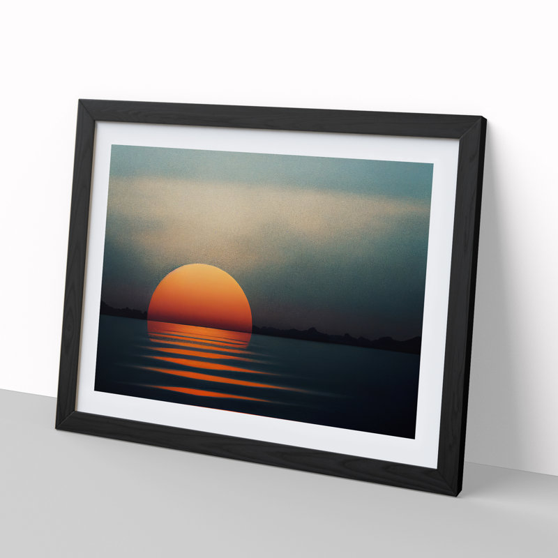 Cosmopolitan Seascape At Sunset - Framed Print, Black Framed, 46cm H x 64cm W x 2cm D