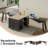 63in L-shaped Desk With Storage Shelves And Doors Executive Desk And 47" Lateral File Cabinet Business Furniture Desk Writing Table Computer Desk For Home Office