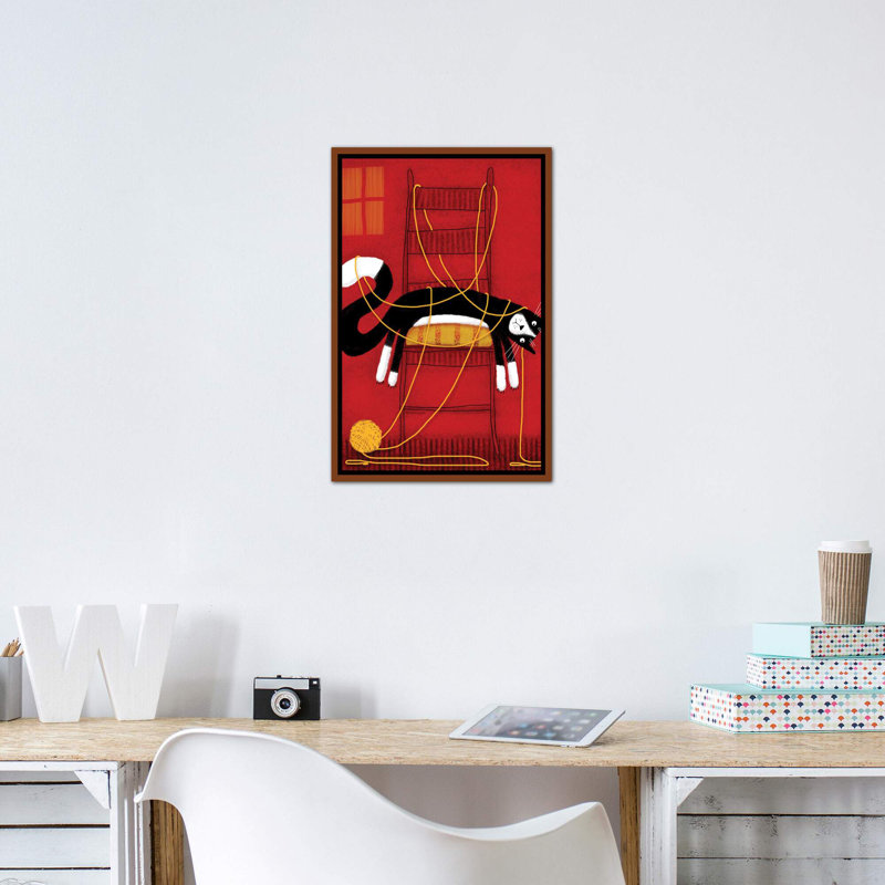 " Enough " Print, 26" H x 18" W x 1.5" D, Brown Framed Canvas, No Mat