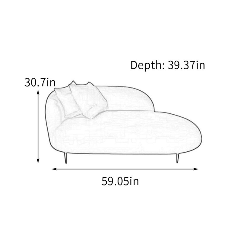 Chaises longues d'intérieur douillettes en flanelle Cozy, Orienté à gauche (vu de face)
