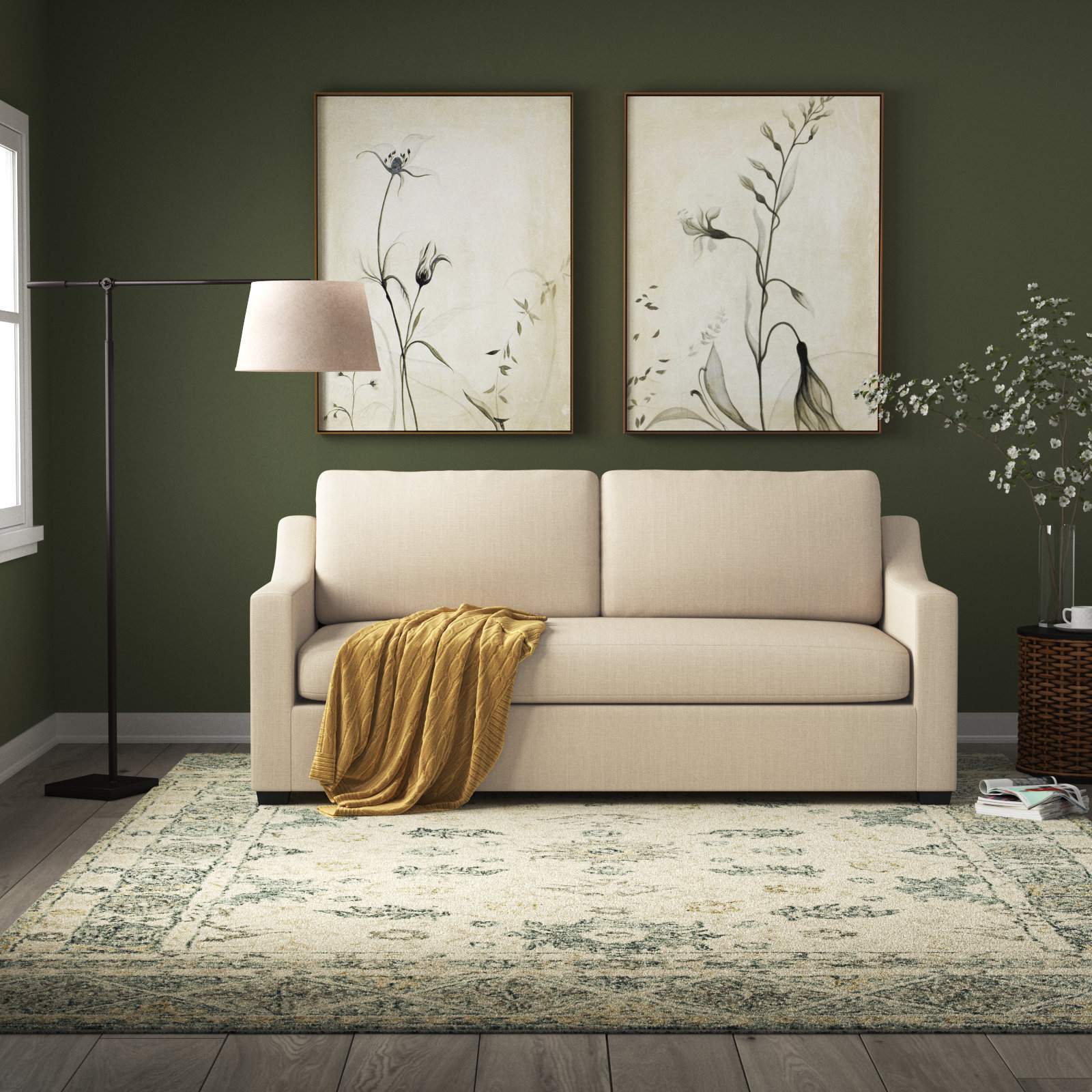 Cranbrook 88'' Upholstered Sofa, Canvas Flax Sunbrella® Canvas