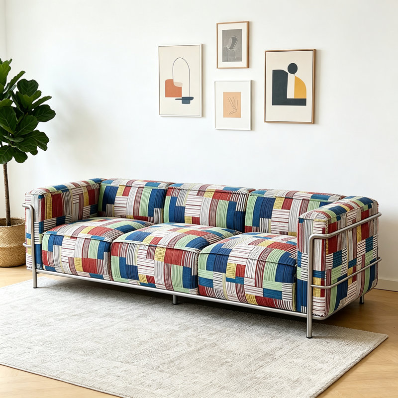 Canapé multicolore simple, tendance et créatif, L 86,61 po