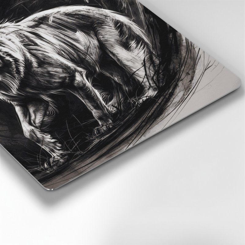 «Dogs Karelian Bear Dog», art mural en métal gris, H 12 po x l 12 po