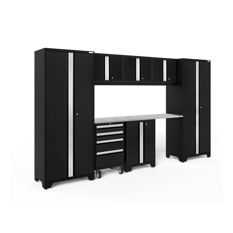 Armoire de rangement Bold Series, Acier inoxydable, Sept armoires, Noir